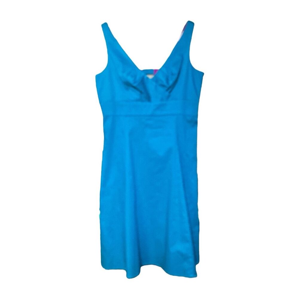 Siena Studio Womens Turquoise Blue Sleeveless Crossover V-Neck Dress Size 12 New